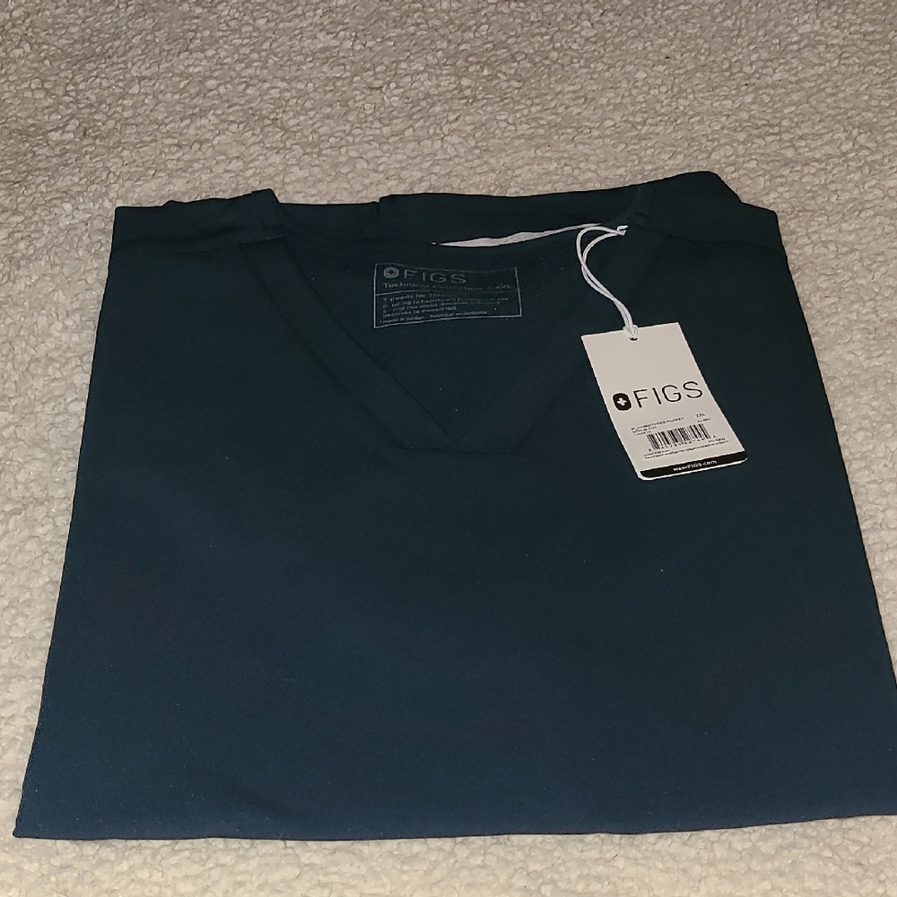 Figs Deep Blue V-Neck Scrub Top